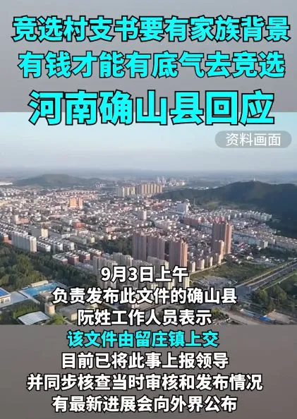 地方政府发文：竞选村支书要有家族背景和钱